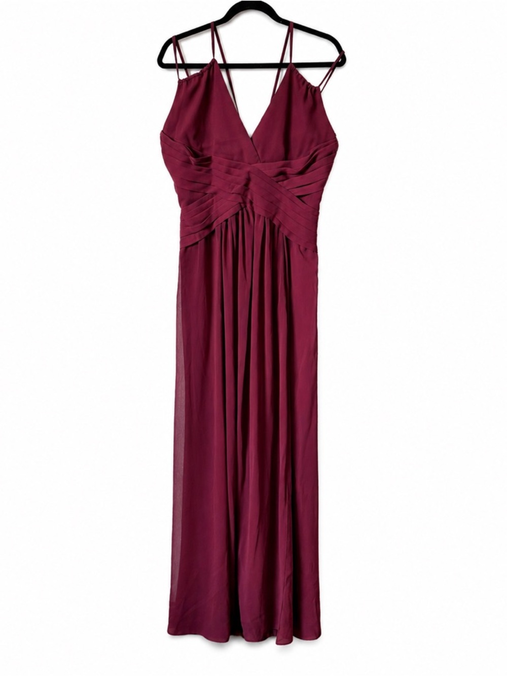 David’s Bridal Burgundy Maxi Dress Size 12 Bridesmaid Formal Evening Dress